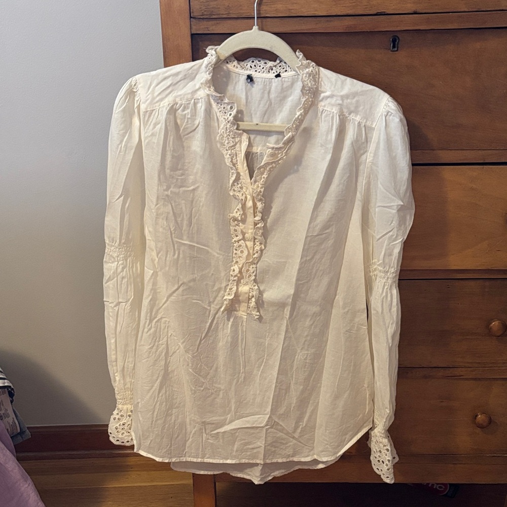 ME+EM Cream Lace Detail Blouse